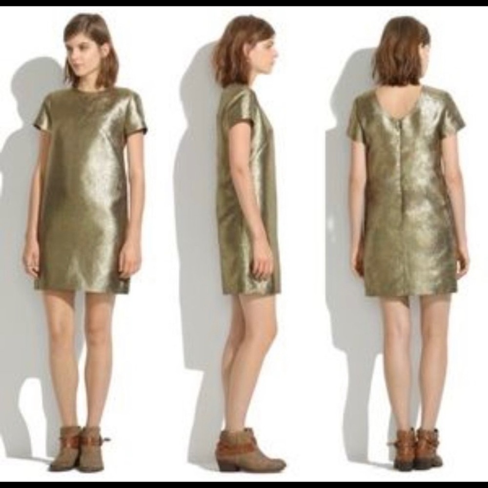 Madewell Metallic Gold Dress